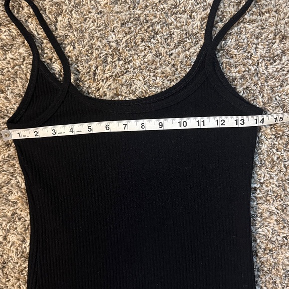 Aritzia Wilfred Free Charcoal black Knit dress Go To LBD ribbed bodycon stretch - Picture 8 of 10